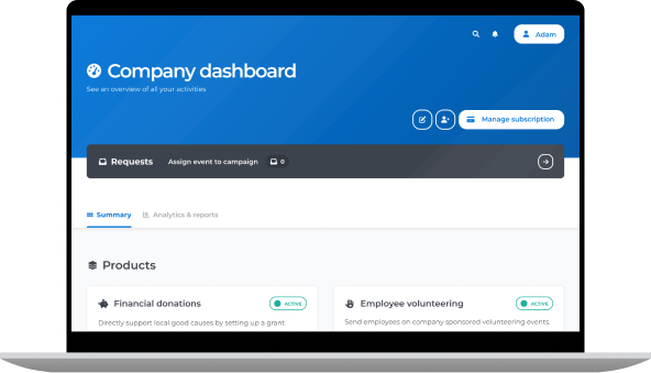 business page - company dashboard